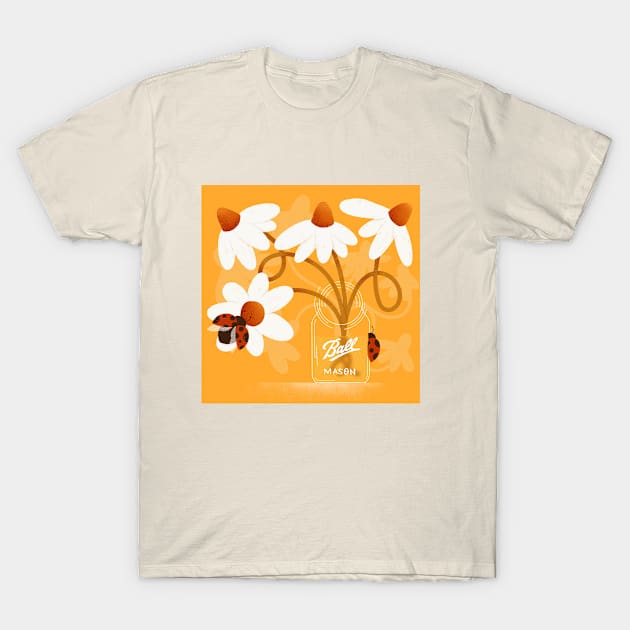 Mason Jar Daisies T-Shirt by Living in Patterns by Laura